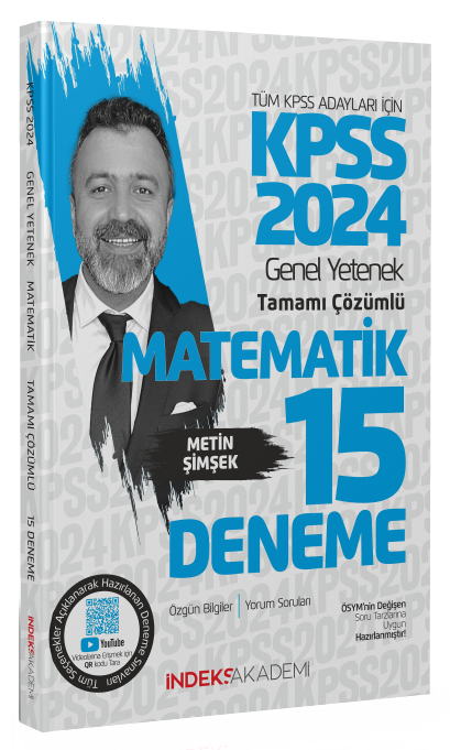 İndeks Akademi 2024 KPSS Matematik 15 Deneme Çözümlü - Metin Şimşek İndeks Akademi Yayıncılık