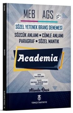 Türkçe ÖABTDEYİZ MEB-AGS Sözel Yetenek Academia Branş Denemeleri - Enes Kaan Şahin, Asım Kara Türkçe ÖABTDEYİZ - İADESİZ