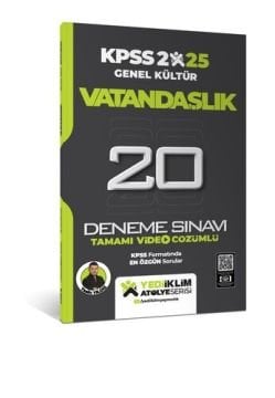 Yediiklim Yayınları 2025 KPSS Genel Kültür Atölye Serisi Vatandaşlık Tamamı Video Çözümlü 20 Deneme Sınavı