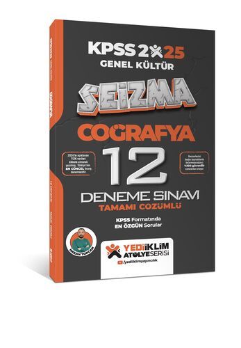2025 KPSS Genel Kültür Atölye Serisi Coğrafya Seizma Tamamı Çözümlü 12 Deneme Sınavı Yediiklim Yayınları