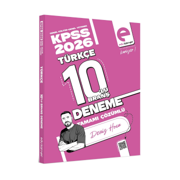 Deniz Hoca 2026 KPSS Türkçe 10'lu Branş Deneme Tamamı Çözümlü Edu Kariyer