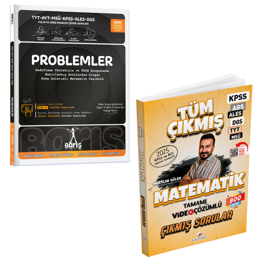 Dizgi Kitap 2026 Matematik Tüm Sınavlar Tamamı Video Çözümlü Çıkmış Sorular ve TYT AYT MSÜ KPSS ALES DGS Problemler Soru Bankası Barış Yayınları Seti