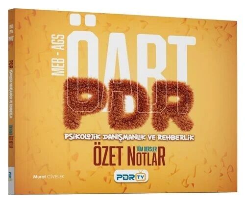 PDR TV ÖABT MEB-AGS PDR Psikolojik Danışmanlık ve Rehberlik Öğretmenliği Özet Ders Notları - Murat Civelek PDR TV Yayınları - İADESİZ