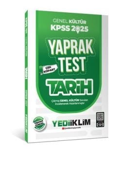 Yediiklim Yayınları 2025 KPSS Genel Kültür Tarih Çek Kopart Yaprak Test