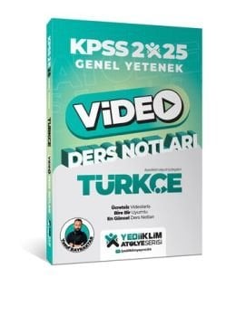 Yediiklim Yayınları 2025 KPSS Genel Yetenek Atölye Serisi Türkçe Video Ders Notları