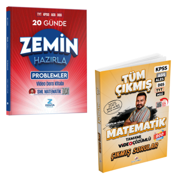 Dizgi Kitap 2026 Matematik Tüm Sınavlar Tamamı Video Çözümlü Çıkmış Sorular ve Matematik TYT KPSS AGS DGS 20 Günde Zemin Hazırla Problemler Video Ders Kitabı Zeduva Yayınları Seti