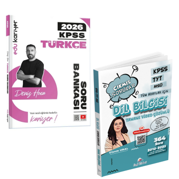 Dizgi Kitap KPSS TYT MSÜ Tüm Adaylar Dil Bilgisi Çıkmış Sorular ve KPSS Türkçe Video Çözümlü Soru Bankası Edu Kariyer Yayınları Seti