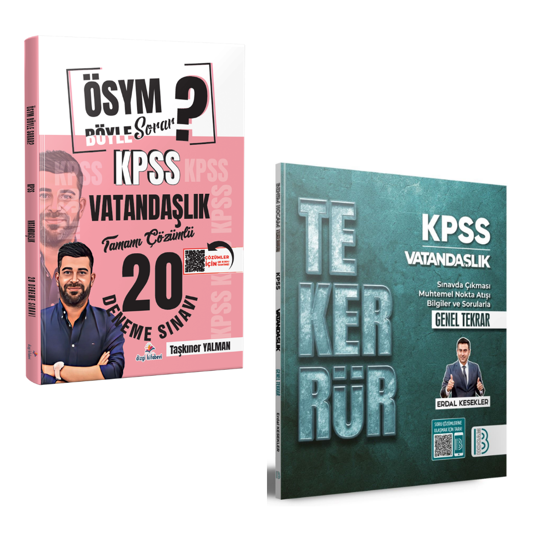 Dizgi Kitap ÖSYM Böyle Sorar 2026 KPSS Vatandaşlık 20 Deneme & KPSS TEKERRÜR Vatandaşlık Genel Tekrar Erdal Kesekler Benim Hocam Seti