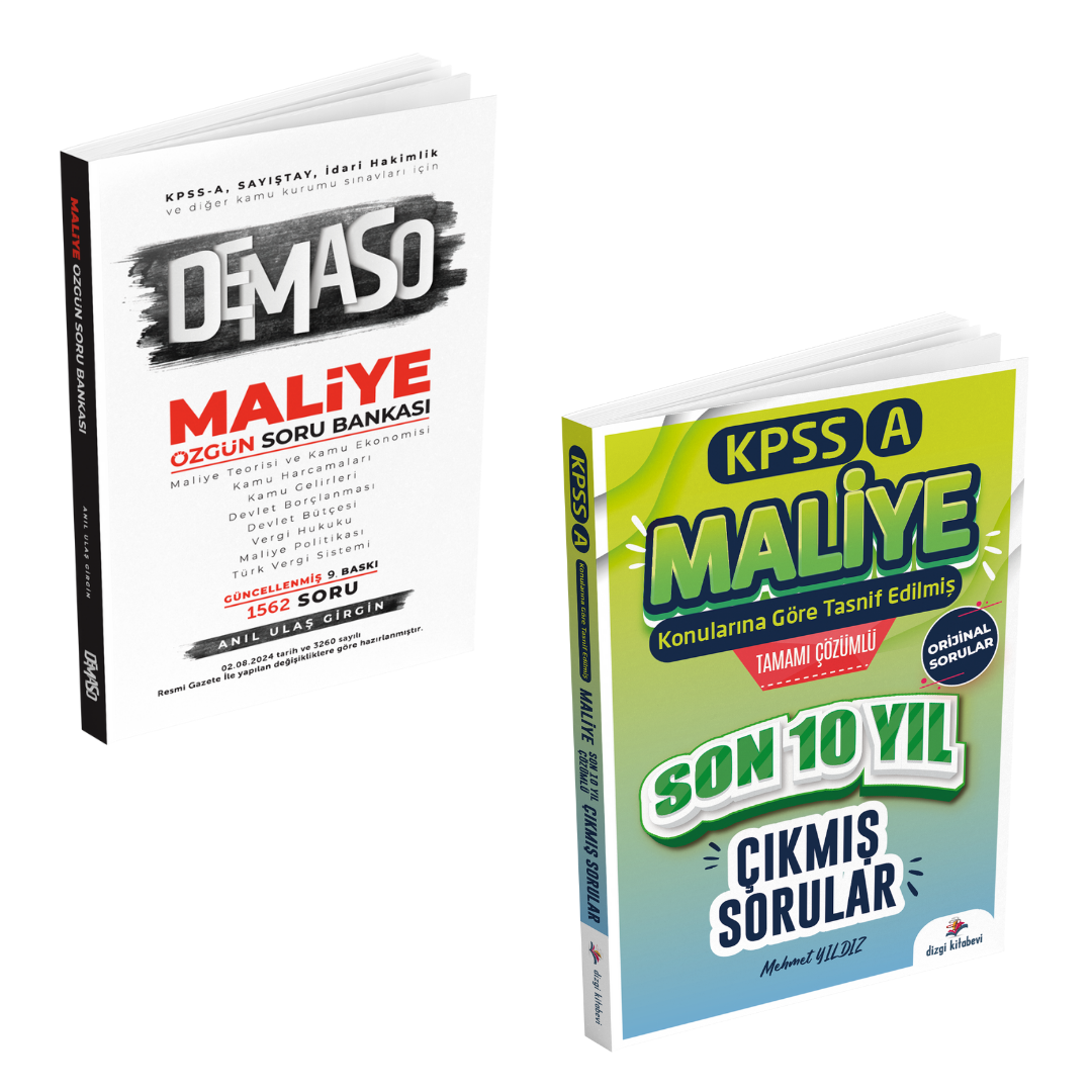 Dizgi Kitap 2025 Kpss A Maliye Konularına Göre Tasnif Edilmiş Son 10 Yıl Tamamı Çözümlü Orijinal Çıkmış Sorular ve Demaso Maliye Soru Bankası Seti