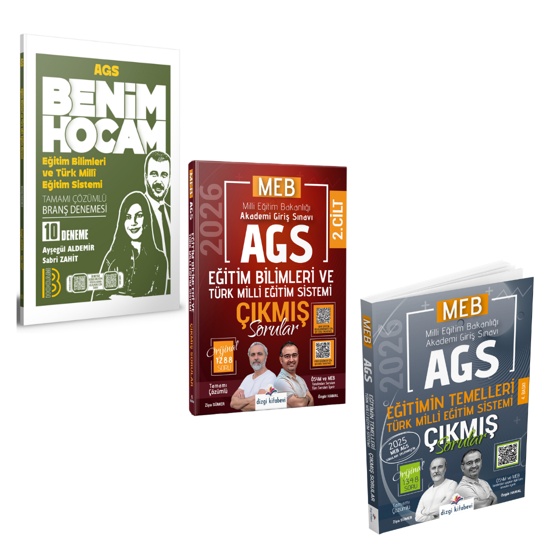 Dizgi Kitap 2026 MEB AGS Eğitim Bilimleri ve Türk Milli Eğitim Sistemi Çıkmış Sorular & AGS Eğitim Bilimleri 10 Deneme Ayşegül Aldemir Sabri Zahit Benim Hocam Seti