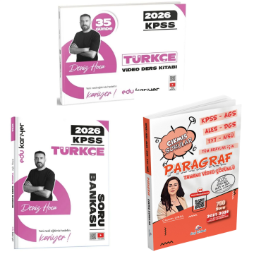 Dizgi Kitap KPSS Paragraf Çıkmış Sorular & 35 Günde KPSS Türkçe Ders Kitabı ve KPSS Türkçe Soru Bankası Edu Kariyer Yayınları Seti