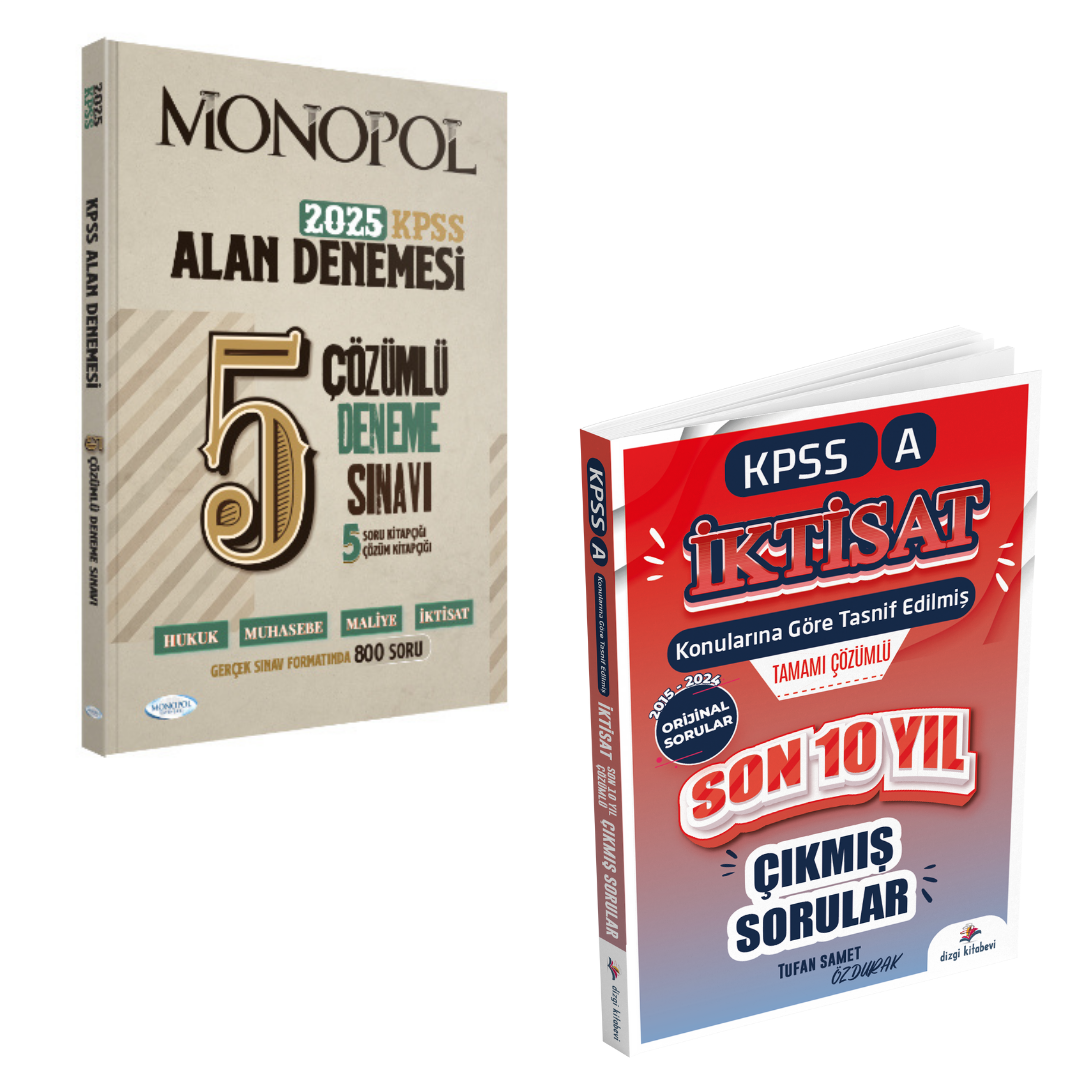 Dizgi Kitap 2025 Kpss A İktisat Konularına Göre Tasnif Edilmiş Son 10 Yıl Tamamı Çözümlü Orijinal Çıkmış Sorular ve Monopol Yayınları KPSS A Tamamı Çözümlü Fasikül 5 Deneme Sınavı Seti