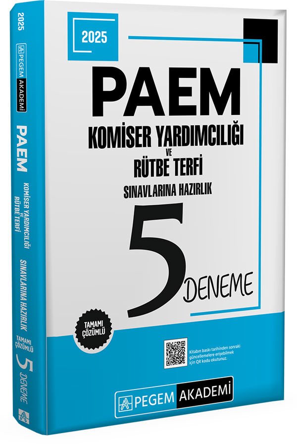 2025 PAEM Komiser Yardımcılığı ve Rütbe Terfi Sınavlarına Hazırlık 5 Deneme Pegem Yayınları