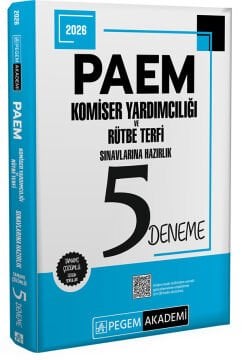 2026 PAEM Komiser Yardımcılığı ve Rütbe Terfi Sınavlarına Hazırlık 5 Deneme Pegem Akademi