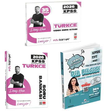 Dizgi Kitap KPSS Dil Bilgisi Çıkmış Sorular & 35 Günde KPSS Türkçe Ders Kitabı ve KPSS Türkçe Soru Bankası Edu Kariyer Yayınları Seti