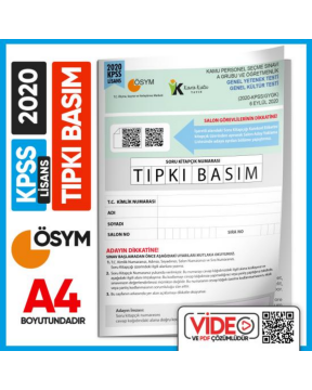 2020 KPSS LİSANS GY-GK ÖSYM Tıpkı Basım Çıkmış Soru Deneme Kitapçığı (Video Çözümlü Türkiye Geneli) İnformal Yayınları
