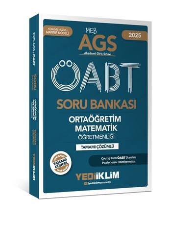 MEB AGS ÖABT Ortaöğretim Matematik Öğretmenliği Tamamı Çözümlü Soru Bankası Yediiklim Yayınları