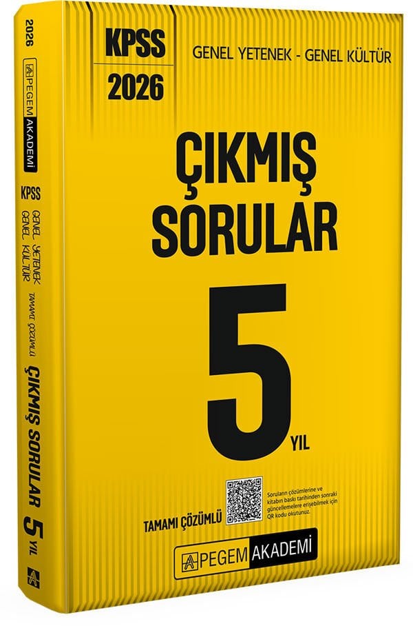 2026 KPSS Genel Yetenek Genel Kültür Tamamı Çözümlü Çıkmış Sorular Son 5 Yıl Pegem Yayınları