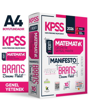2026 KPSS Matematik 3 Adım Manifesto Branş Deneme Paketi 10lu Dijital Çözümlü (Sayısal Mantık Dahil) İnformal Yayınları