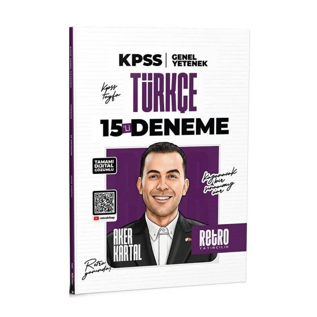 2026 KPSS Türkçe 15 Deneme Çözümlü - Aker Kartal Retro Yayıncılık