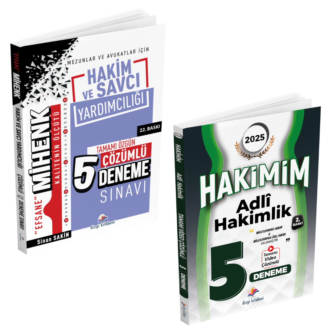 Dizgi Kitap Efsane Mihenk ve Hakimim Adli Hakim ve Savcı Yardımcılığı Tamamı Çözümlü Deneme Sınavı Seti