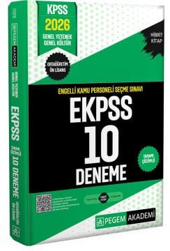 2026 E-KPSS Engelli Kamu Personeli Seçme Sınavı Tamamı Çözümlü 10 Deneme (Ortaöğretim-Ön Lisans) Pegem Yayınları
