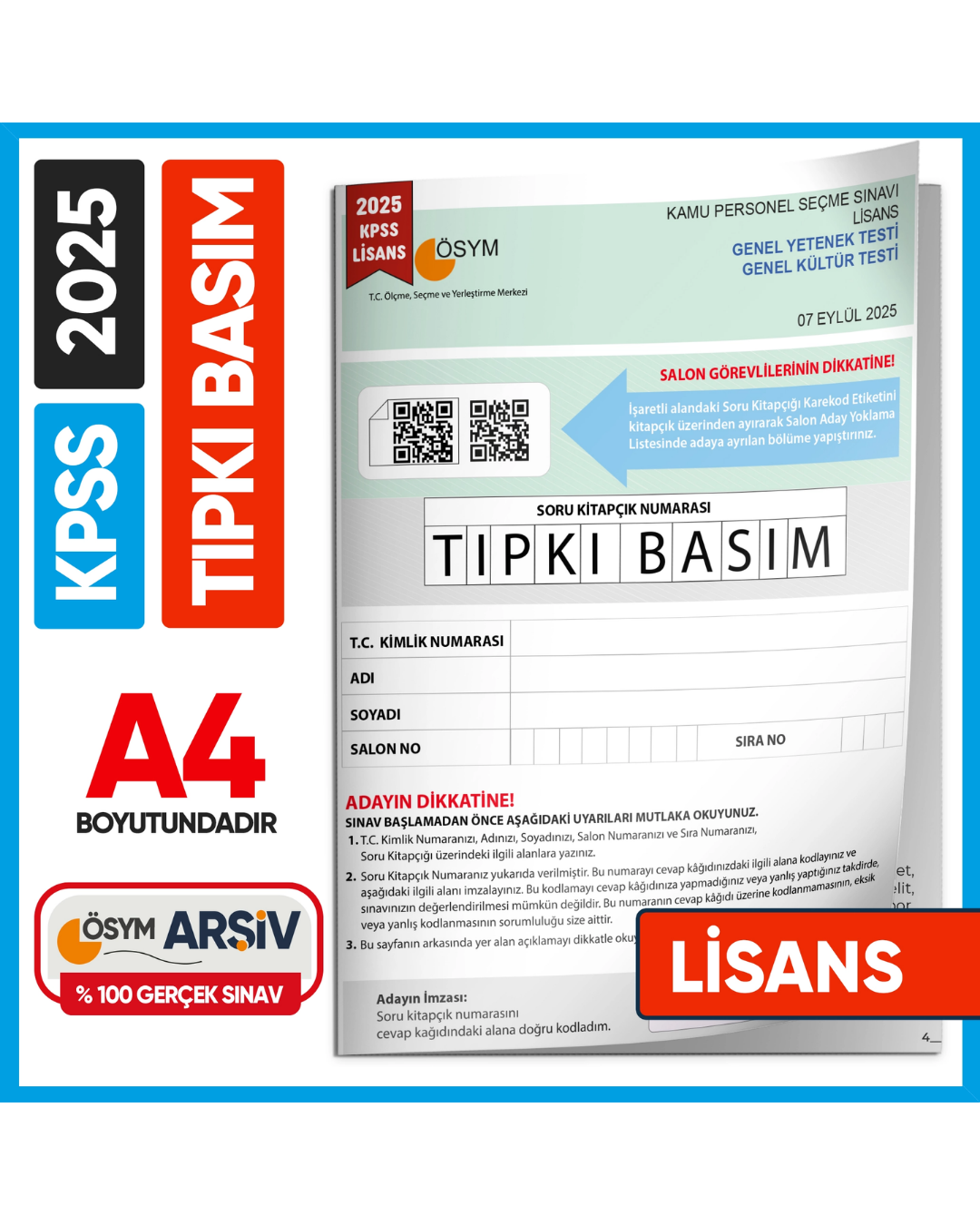 İnformal Yayınları 2025 KPSS LİSANS GY-GK ÖSYM Tıpkı Basım Çıkmış Soru Deneme Kitapçığı (Çözümlü Türkiye Geneli Sınav)