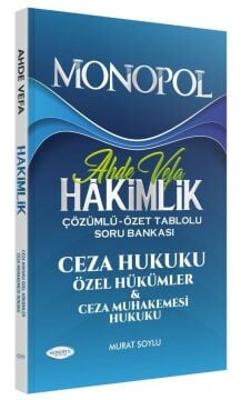 Monopol Yayınları Ahde Vefa Hakimlik Ceza Hukuku Özel Hükümler ve Ceza Muhakemesi Hukuku Soru Bankası