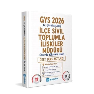 GYS Akademi 2026 GYS T.C. İçişleri Bakanlığı İlçe Sivil Toplumla İlişkiler Müdürü Özet Ders Notları