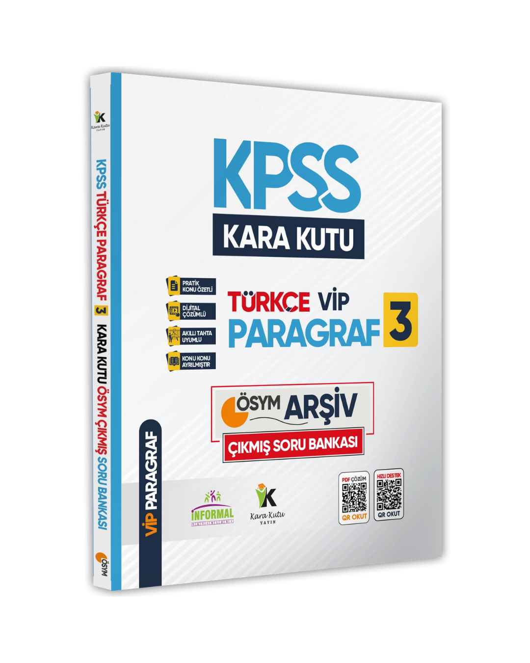 İnformal Yayınları KPSS Türkçenin Kara Kutusu ÖSYM ARŞİVİ ÇIKMIŞ PARAGRAF VİP 3 Soru Bankası Konu Özetli Çözümlü
