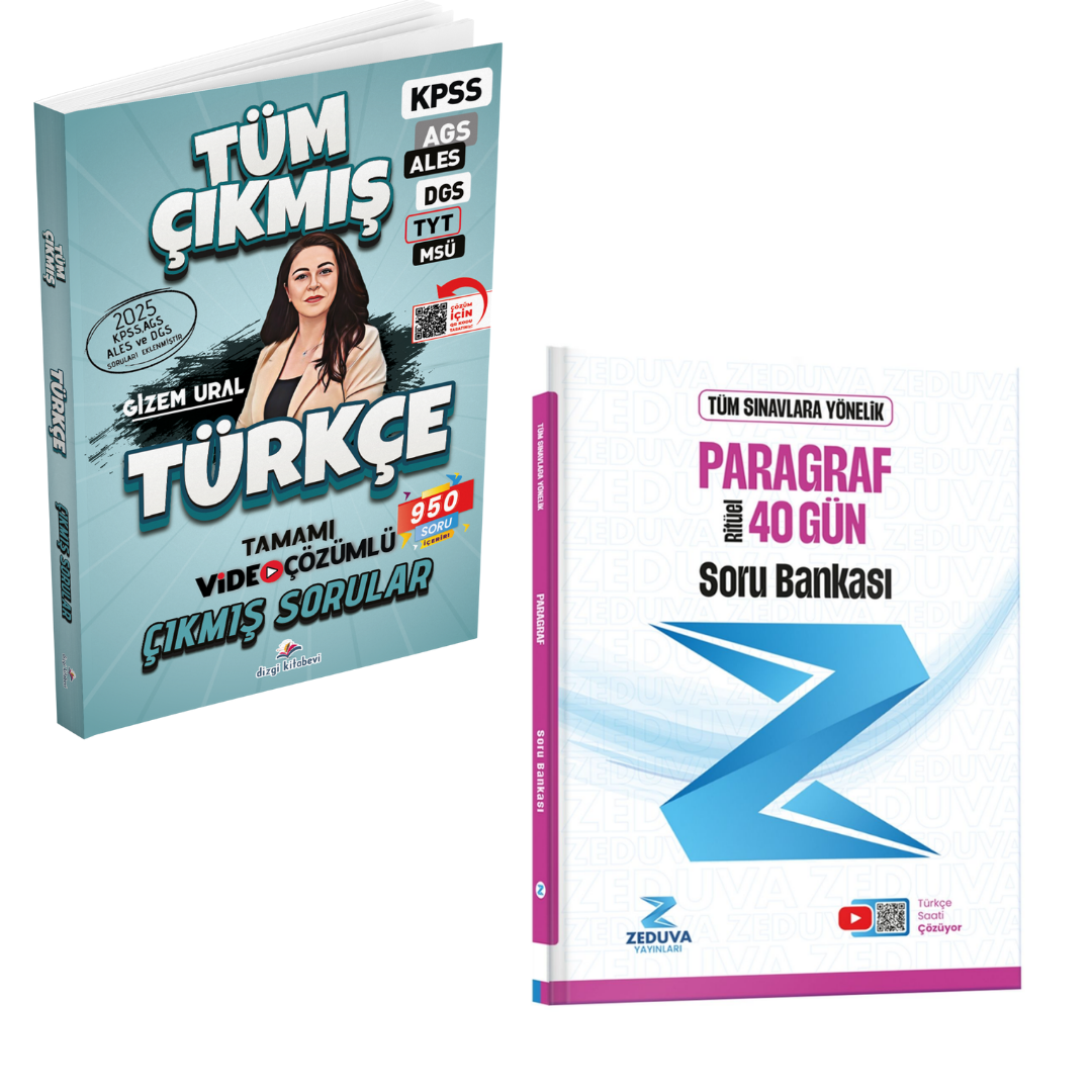 Dizgi Kitap 2026 Türkçe Tüm Sınavlar Tamamı Video Çözümlü Çıkmış Sorular ve 40 Gün Ritüel Paragraf Soru Bankası Zeduva Yayınları Seti