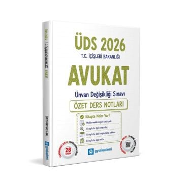 GYS Akademi 2026 T.C. İçişleri Bakanlığı Avukat GYS Özet Ders Notları