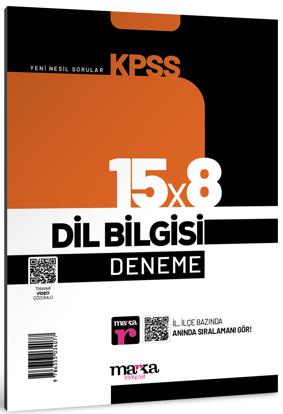 2026 KPSS Dil Bilgisi 15x8 Deneme Tamamı Video Çözümlü Marka Yayınları