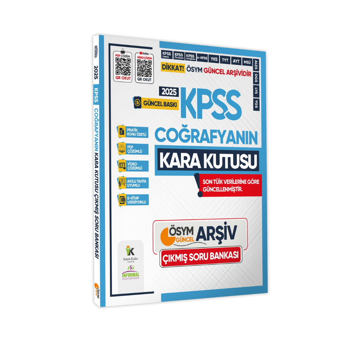 İnformal Yayınları2025 KPSS Coğrafyanın Kara Kutusu ÖSYM Çıkmış Soru Havuzu Bankası Konu Özetli Video/PDF Çözümlü