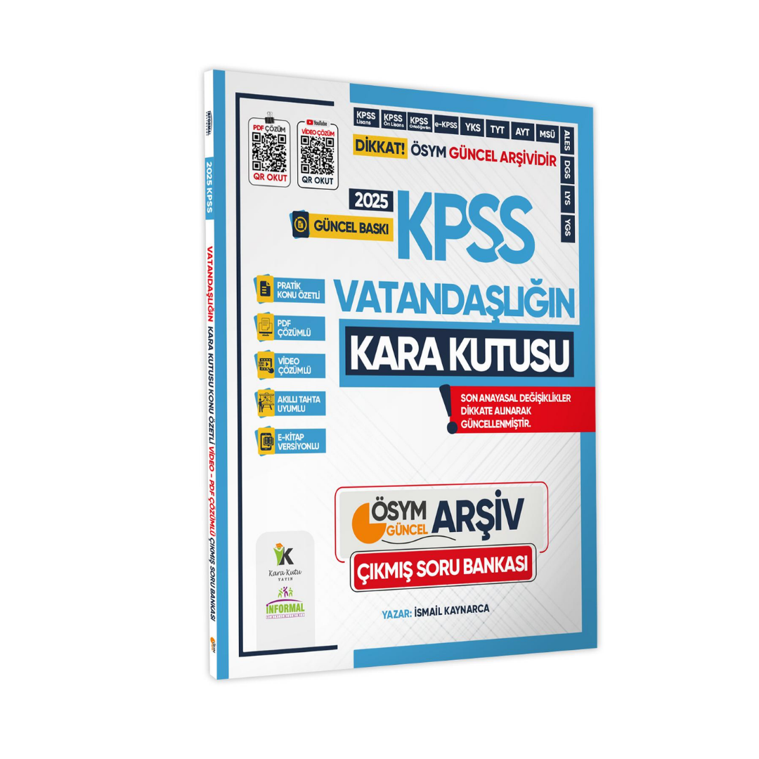 2025 KPSS VATANDAŞLIK Kara Kutu ÖSYM Çıkmış Soru Havuzu Bankası Konu Özetli Video/PDF Çözümlü İnformal Yayınları