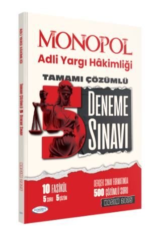 2025 Adli Yargı Hâkimliği Çözümlü 5 Deneme Sınavı Monopol Yayınları
