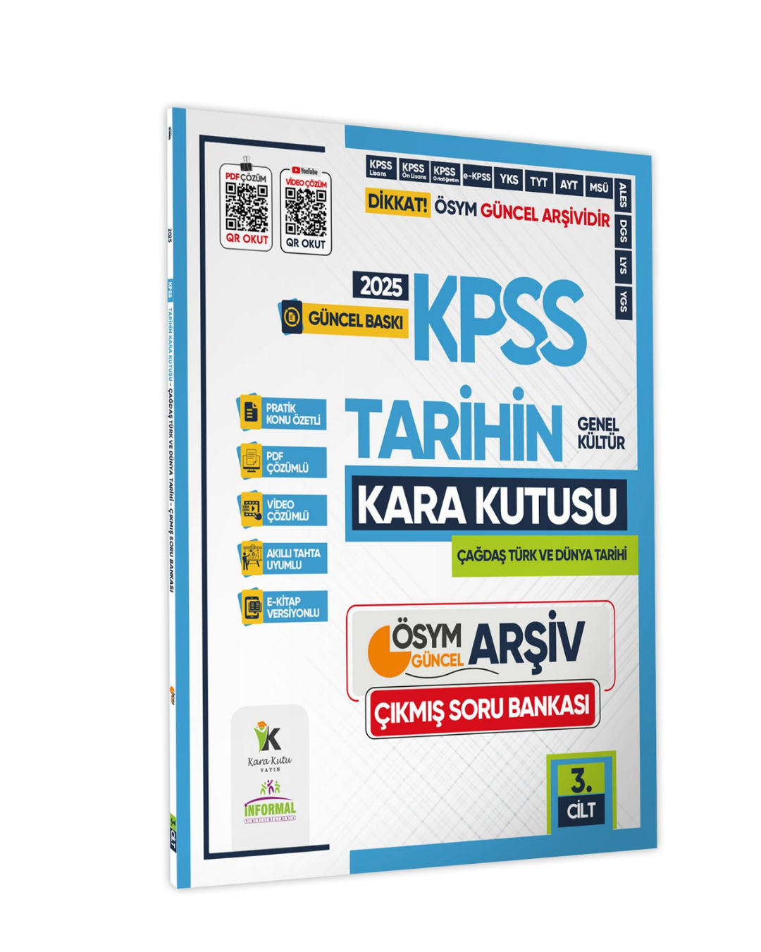 2025 KPSS Tarihin Kara Kutusu 3.Cilt ÖSYM Çıkmış Soru Havuzu Bankası Konu Özetli Video/PDF Çözümlü İnformal Yayınları