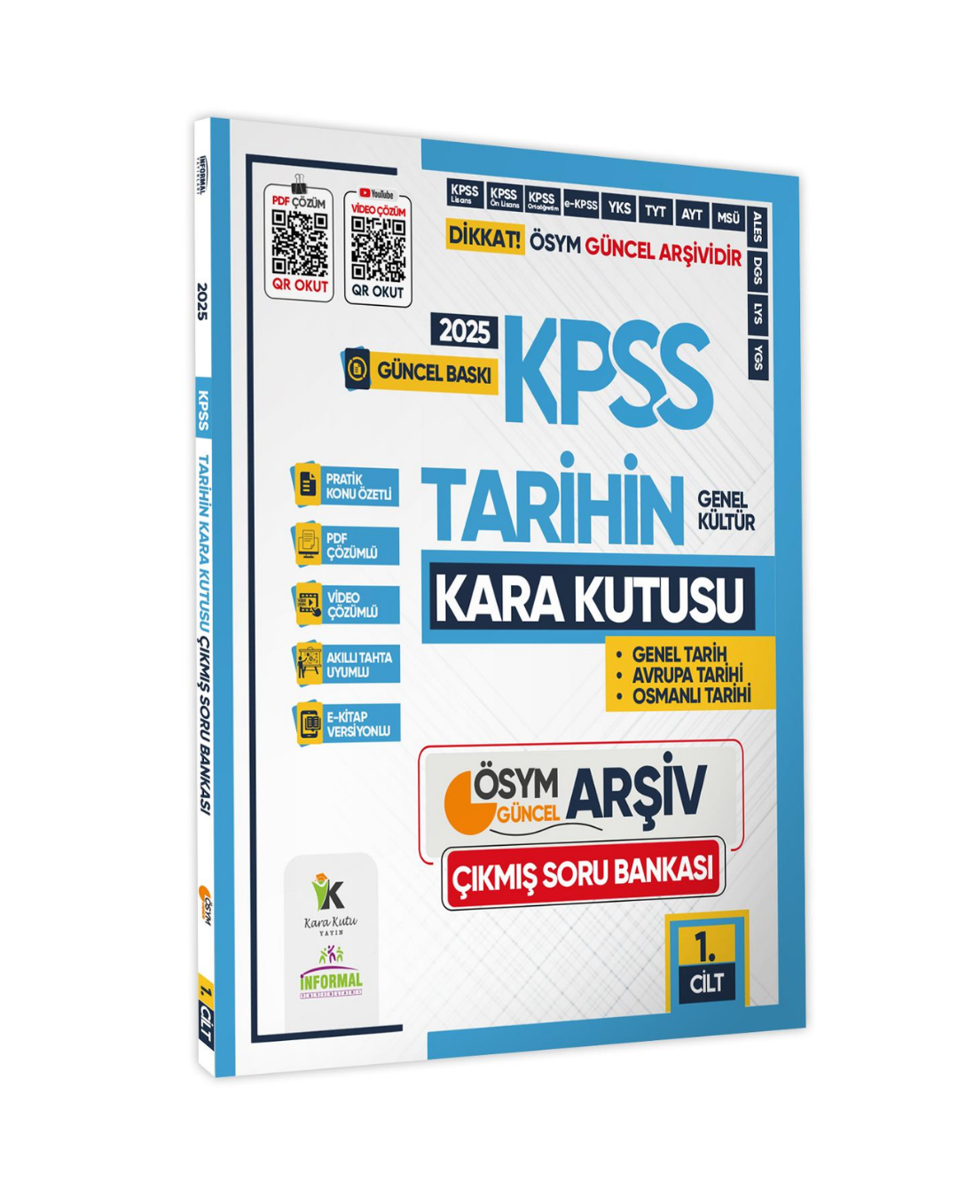 2025 KPSS Tarihin Kara Kutusu 1.Cilt ÖSYM Çıkmış Soru Havuzu Bankası Konu Özetli Video/PDF Çözümlü İnformal Yayınları