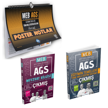 Dizgi Kitap 2026 MEB AGS Eğitimin Temelleri Türk Milli Eğitim Sistemi Çıkmış Sorular & Mevzuat Bilgisi Çıkmış Sorular & Eğitimin Temelleri ve Türk Milli Eğitim Sistemi Mevzuat Poster Notlar Kr Akademi Yayınları Seti