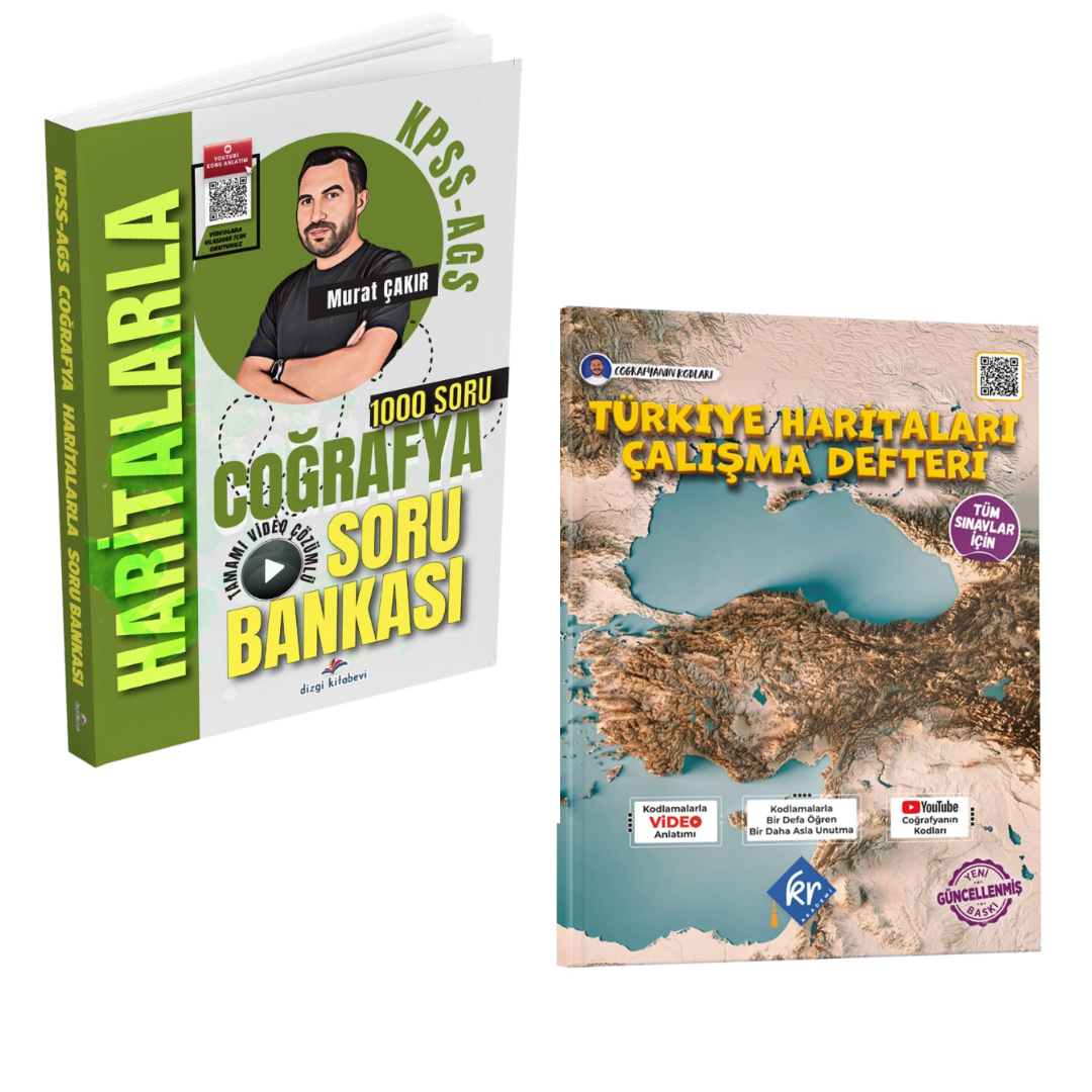 Dizgi Kitap 2026 Kpss Meb Ags Haritalarla Coğrafya Soru Bankası Murat Çakır & Coğrafyanın Kodları Türkiye Haritaları Çalışma Defteri Seti