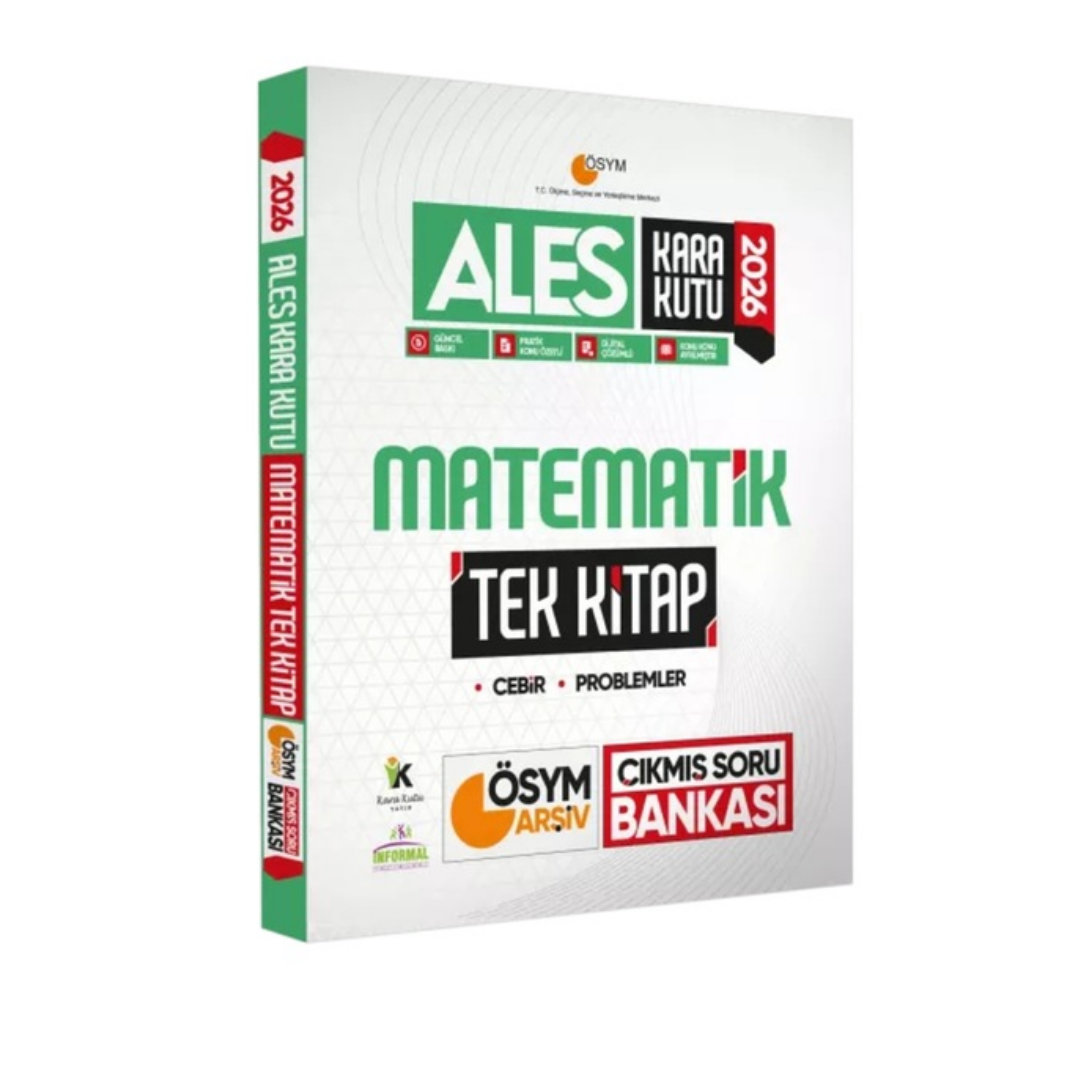 2026 ALES Kara Kutu Matematik TEK KİTAP ÖSYM Arşiv Çıkmış Soru Bankası Konu Özetli Video/PDF Çözümlü İnformal Yayınları
