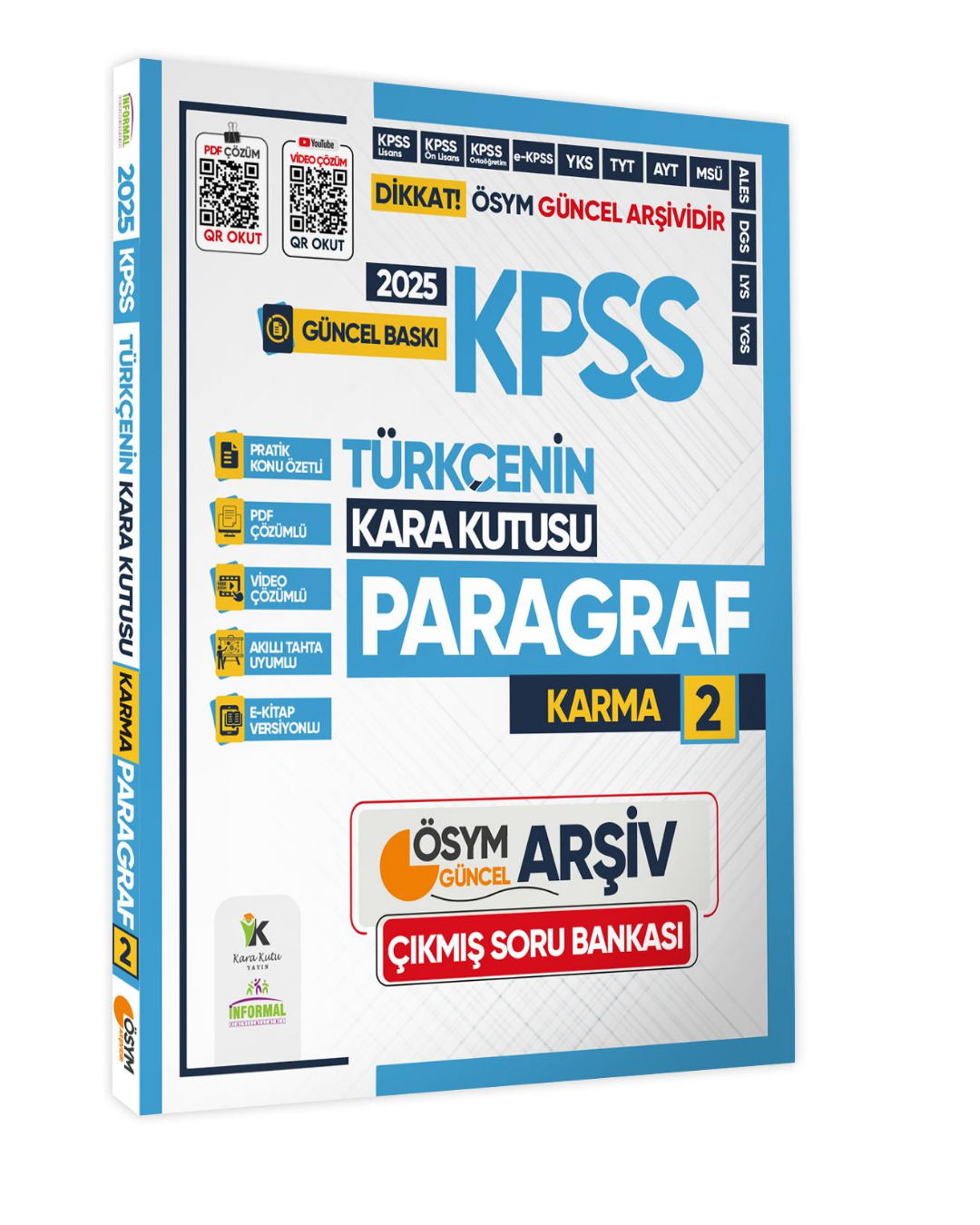 2025 KPSS Türkçenin Kara Kutusu PARAGRAF 2 KARMA ÖSYM Çıkmış Soru Bankası K.Özetli Video/PDF Çözümlü İnformal Yayınları
