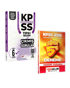 Dizgi Kitap 2026 KPSS Ortaöğretim Genel Yetenek Genel Kültür Fasiküller Halinde Son 6 Yıl PDF Çözümlü Tıpkı Basım Çıkmış Sorular ve Yediiklim Yayınları Tamamı Çözümlü Süper 5 Deneme Seti