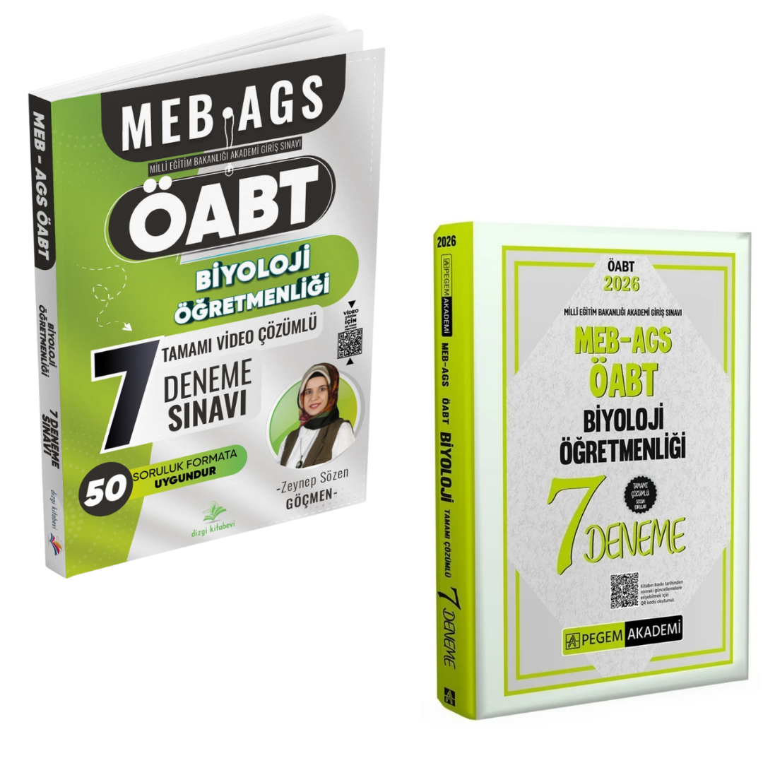 Dizgi Kitap 2026 Meb Ags ÖABT Biyoloji Öğretmenliği 7 Deneme ve Biyoloji Öğretmenliği 7 Deneme Pegem Yayınları Seti