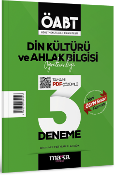 2025 ÖABT Din Kültürü ve Ahlak Bilgisi Öğretmenliği Tamamı Çözümlü 3 Deneme Marka Yayınları