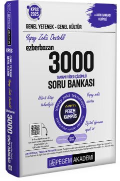2025 KPSS Genel Yetenek Genel Kültür Ezberbozan 3000 Tamamı Çözümlü Soru Bankası Pegem Yayınları