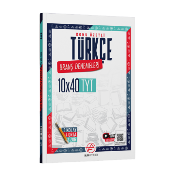 Alan Yayınları TYT Türkçe Konu Özetli 10 x 40 Branş Denemeleri