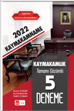 KaymakamName Kaymakamlık Tamamı Çözümlü 5 Deneme Akfon Yayınları 2022