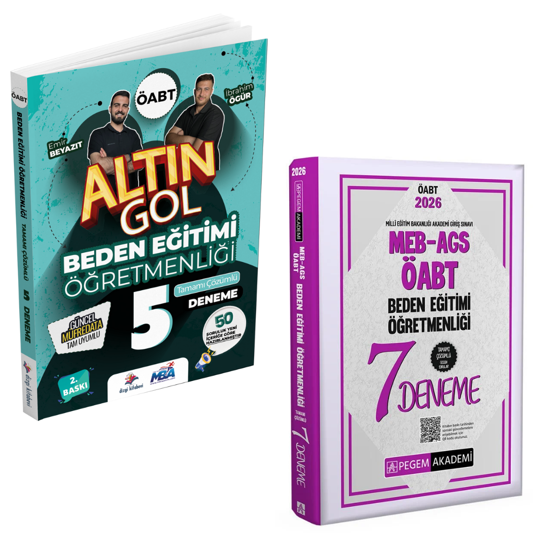 Dizgi Kitap 2026 Meb Ags ÖABT Beden Eğitimi Öğretmenliği 5 Deneme ve Beden Eğitimi Öğretmenliği 7 Deneme Pegem Yayınları Seti