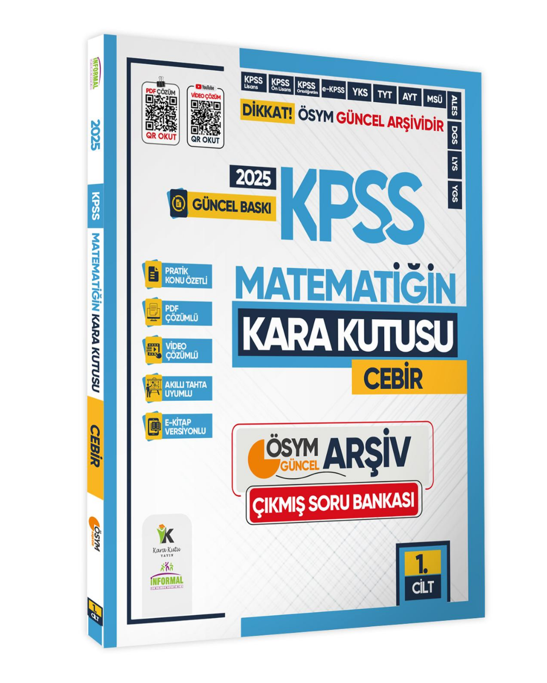 2025 KPSS MATEMATİK Kara Kutu 1. Cilt PROBLEMLER ÖSYM Çıkmış Soru Bankası Video/PDF Çözümlü İnformal Yayınları
